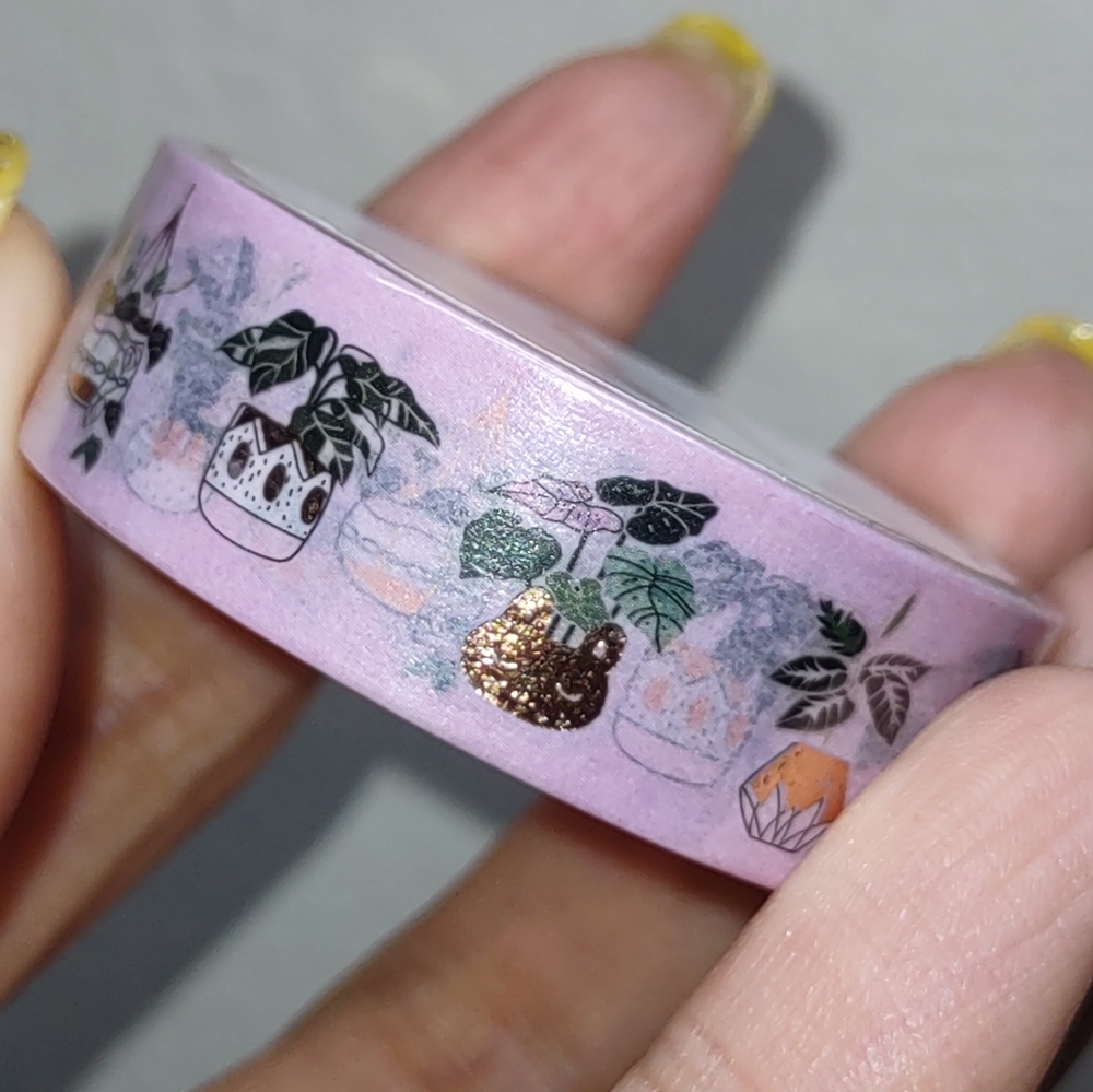 Simply Gilded Washi Tape - Plants w/ Rose Gold Foil